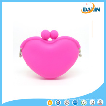 Creative Design Mini Colorful Heart Shaped Portable Silicone Coin Purse